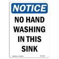 Signmission OSHA Notice Sign, No Hand Washing In This Sink, 24in X 18in Decal, 18" W, 24" L, Portrait OS-NS-D-1824-V-14646